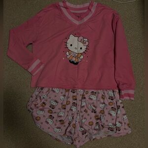 2 Piece Hello Kitty Halloween Pajama Top & Shorts Set